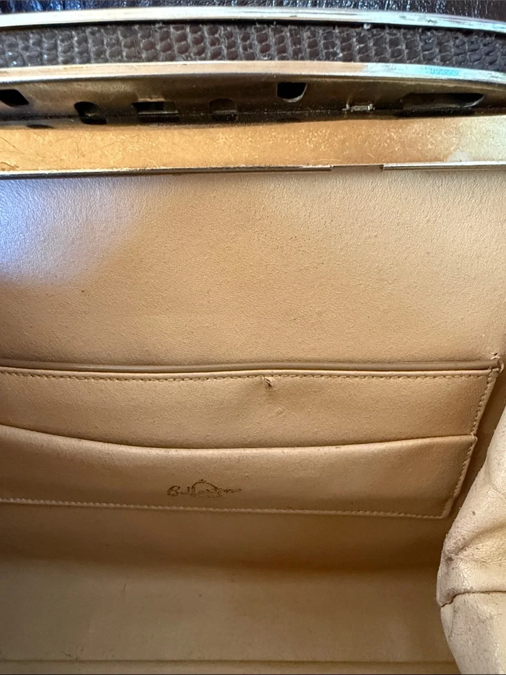 Vintage Belle stone Reptile Mid Century Top-Handle Women's Bag